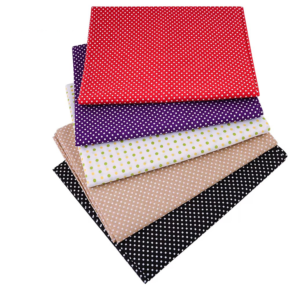 Home Textiles Fabric - 50X150CM White Orange Polka Dot Printed
