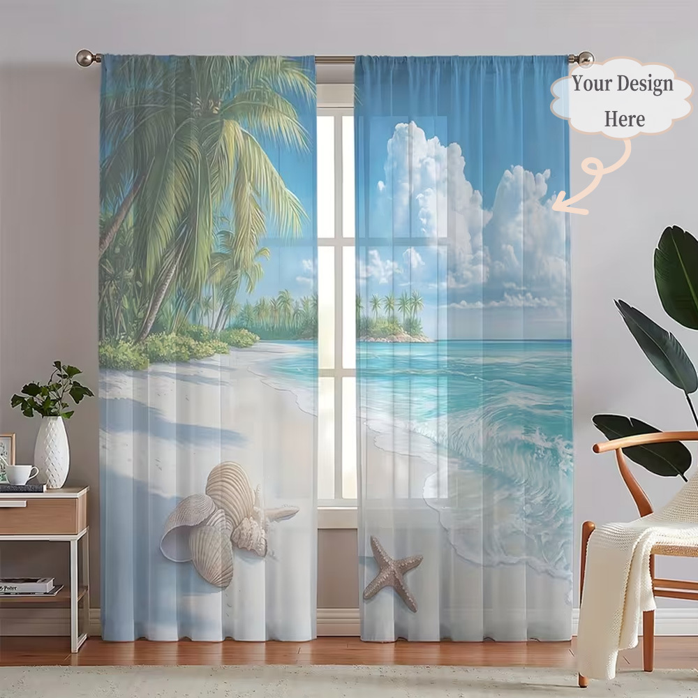 Custom 2D Flat 2pcs Sheer Curt - Home Textiles Fabric recension och pris