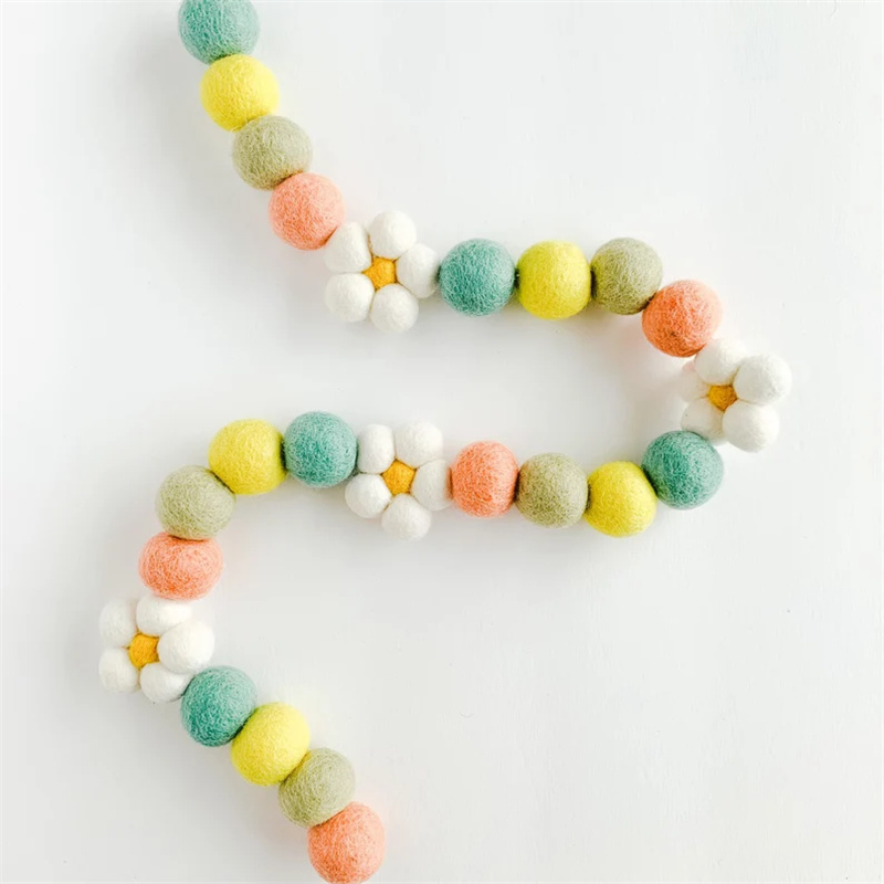 Ins Wool Felt Balls Daisy Flow - Home Textiles Fabric recension och pris