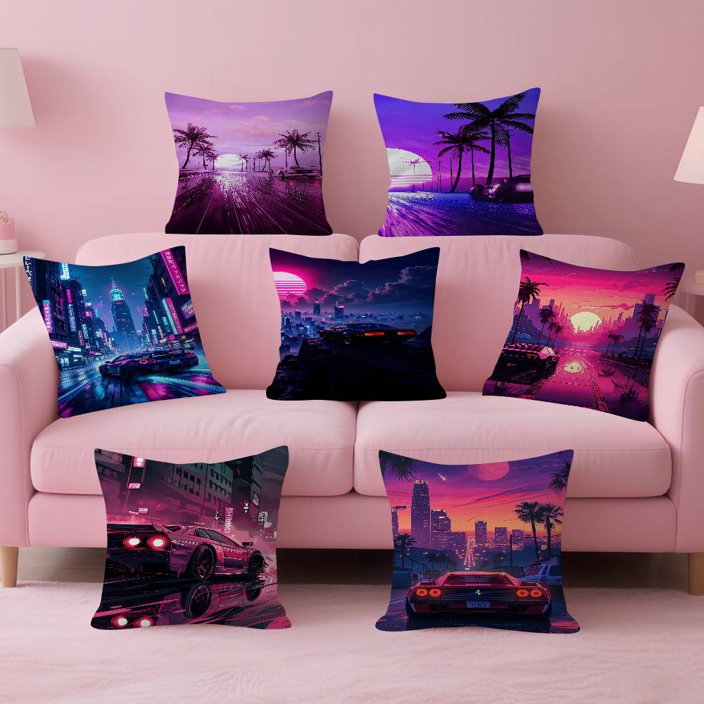 Neon Night City Landscape 80s  - Home Textiles City recension och pris