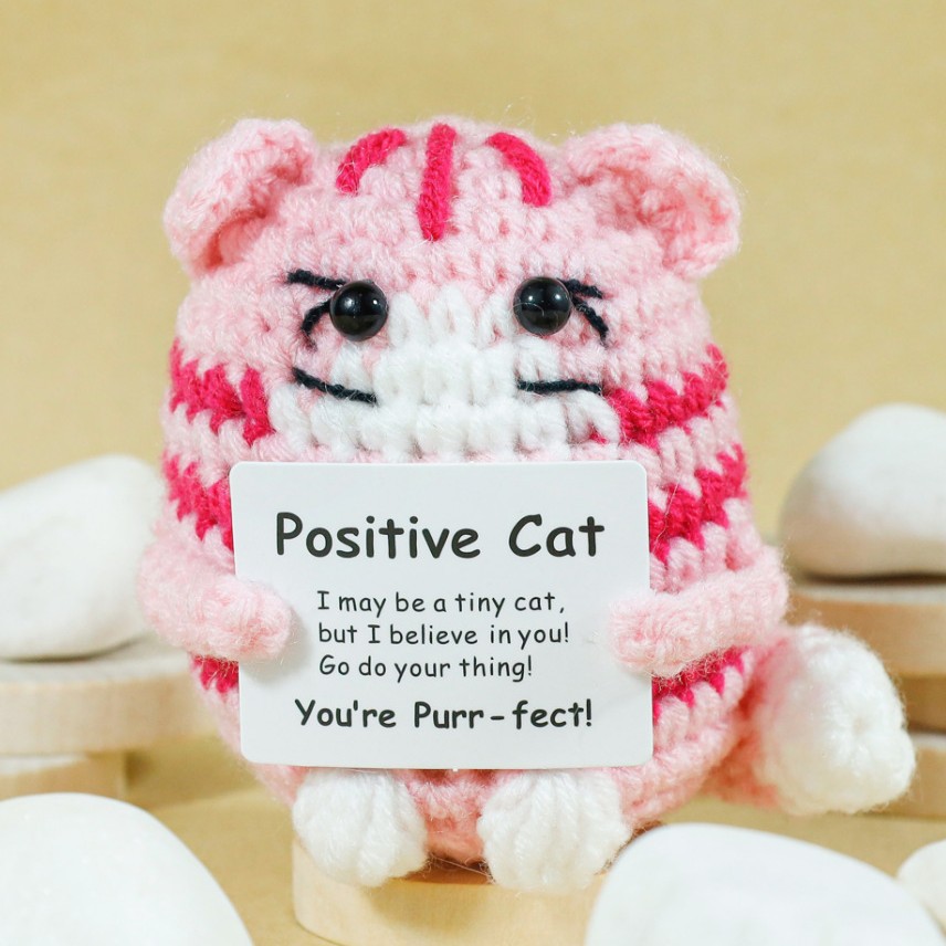 Funny Crochet Positive Cat Dol - Home Textiles Today recension och pris
