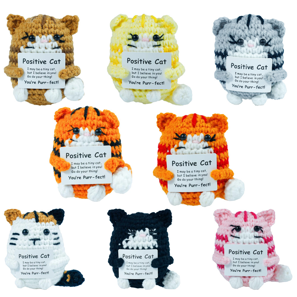 Funny Crochet Positive Cat Dol - Home Textiles Today recension och pris