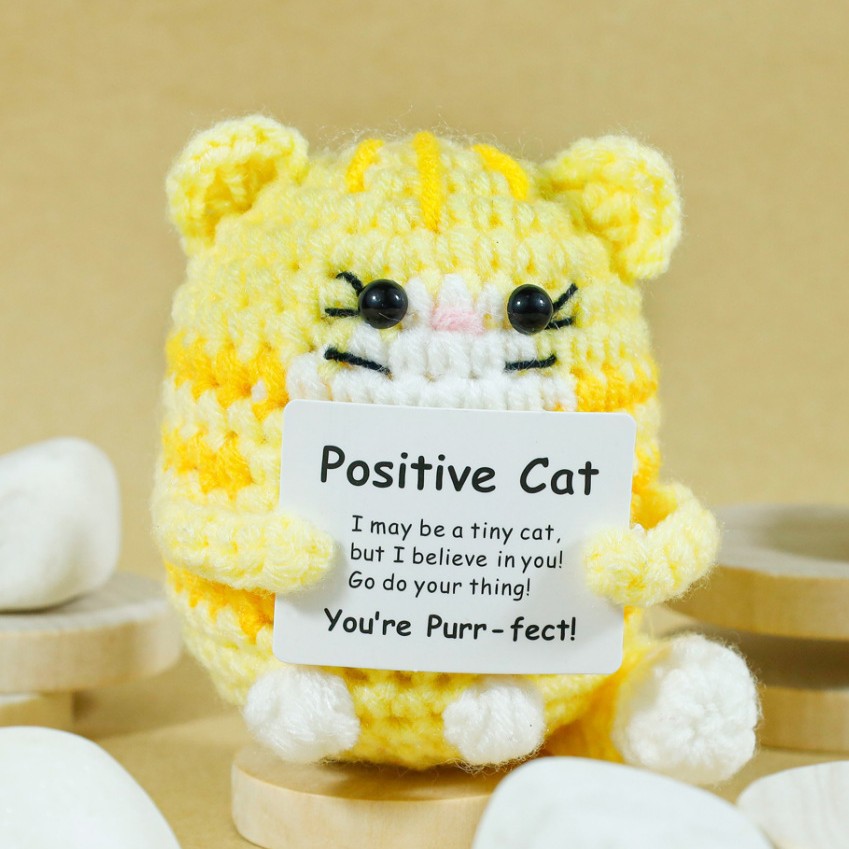 Funny Crochet Positive Cat Dol - Home Textiles Today recension och pris