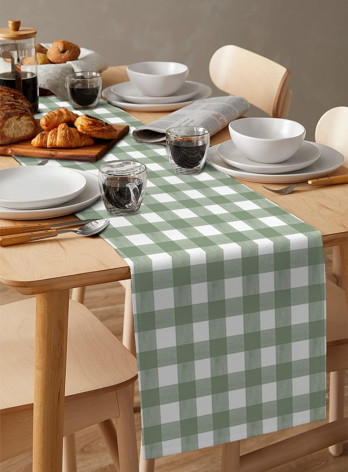 Green Buffalo Plaid Linen Tabl - Linum Home Textiles recension och pris