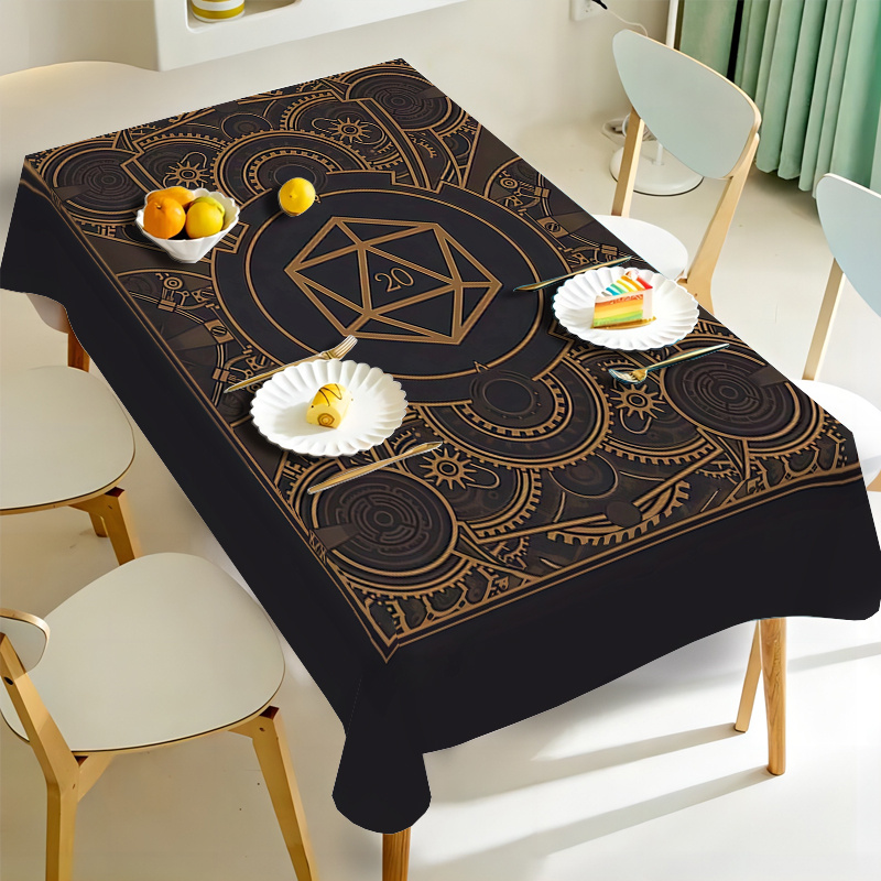 Steampunk Black Golden Gear Pa - Home Textiles Fabric recension och pris