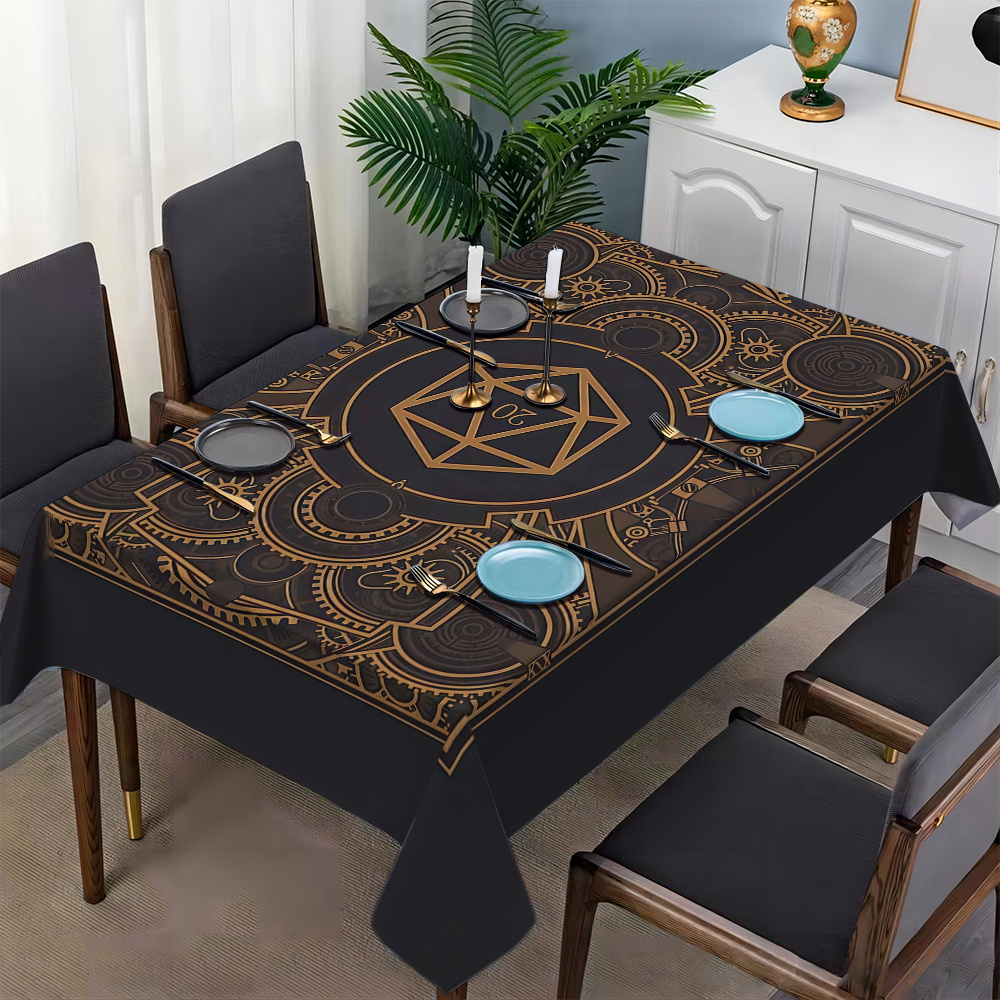 Steampunk Black Golden Gear Pa - Home Textiles Fabric recension och pris
