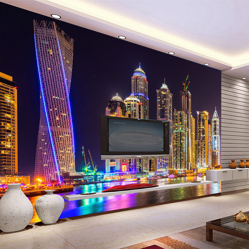 Custom 3D Photo Night View Cit - Home Textiles City recension och pris
