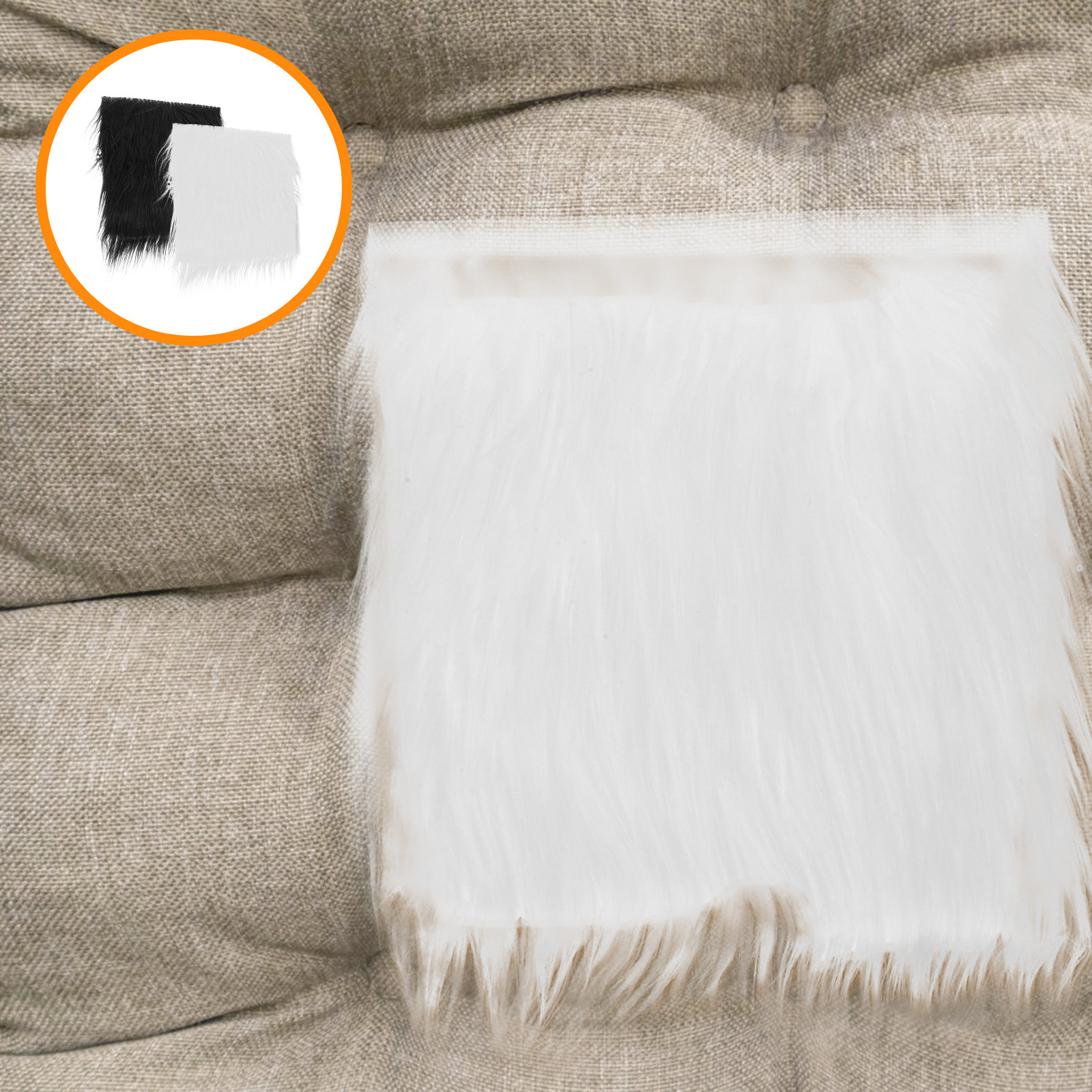 2Pcs Square Long Hair Faux Fab - Home Textiles Fabric recension och pris