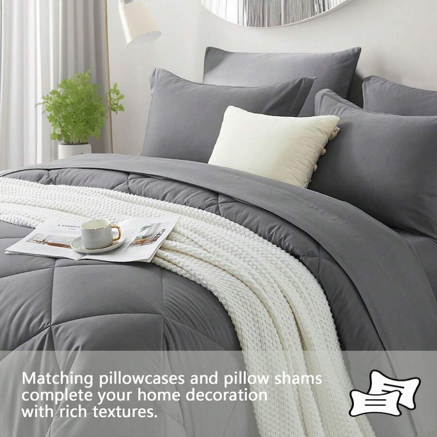 5/7 Piece Solid Color Bed Comf - Quilt Cotton Summer recension och pris